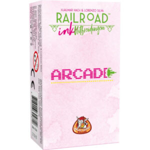 Railroad Ink Arcade uitbreidingen van White Goblin Games met speelse arcade-elementen, routes en kleurrijke spelcomponenten