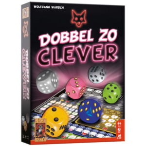 Dobbel Zo Clever dobbelspel van 999 Games met scoreblad en gekleurde dobbelstenen op tafel