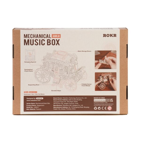 Robotime Stagecoach Music Box AMKA1 - Afbeelding 3