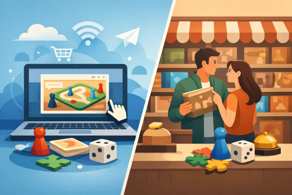 Een bordspel online of in de winkel kopen?
